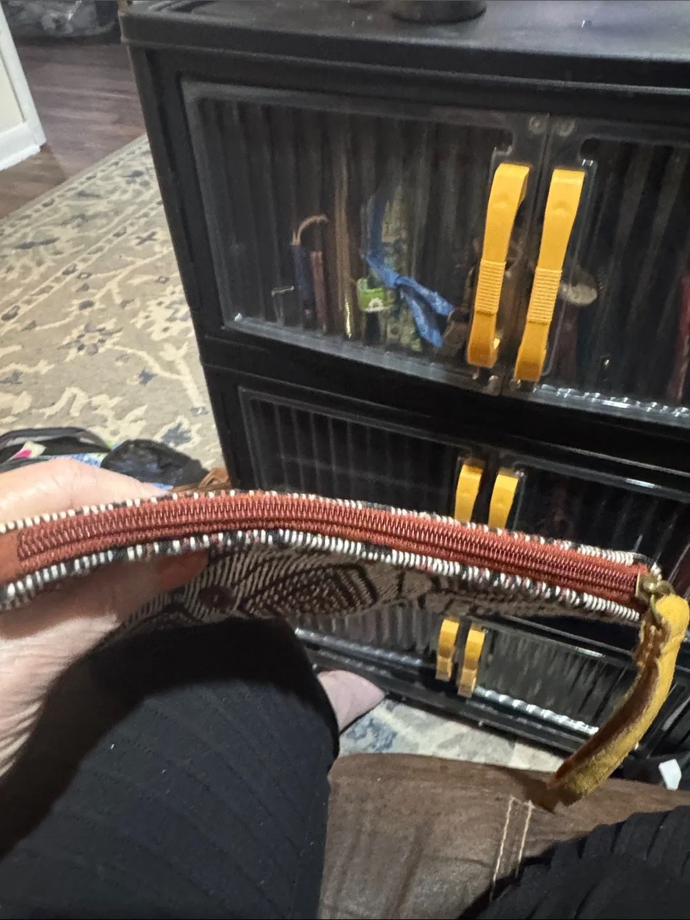 A Ruggine Hand-beaded Wristlet Clutch